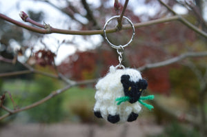 Sheep Keyring, Sheep Keychain, Hand Knitted Sheep, Farm animal