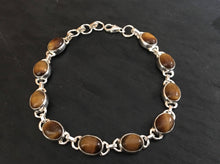 Load image into Gallery viewer, Tigers eye sterling silver bracelet