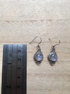 Boho Moonstone silver earrings