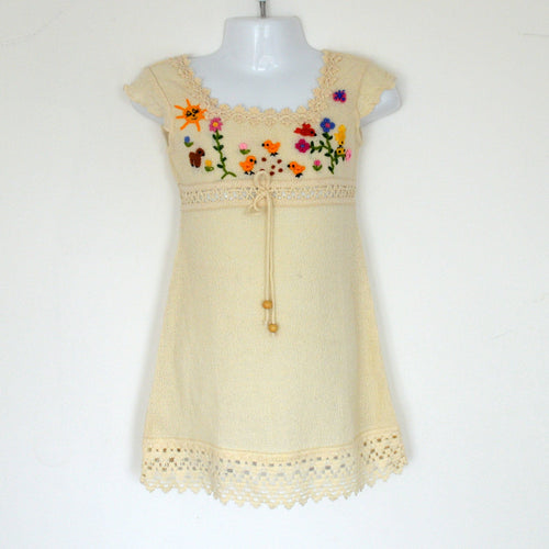 Girl Dress, Summer Girl Dress, Baby summer dress (Hand embroidered 100% organic)