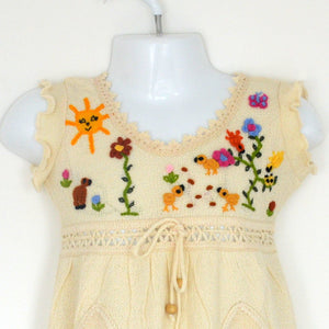 Girls cotton dress, Girl summer dress, Baby summer dress (Hand embroidered 100% organic)