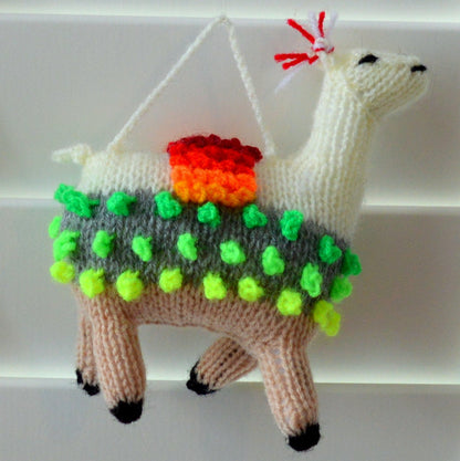 Llama Alpaca Decoration, Hand knitted llama Christmas decorations, Alpaca ornament