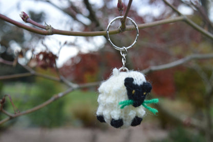 Sheep Keyring, Sheep Keychain, Hand Knitted Sheep, Farm animal