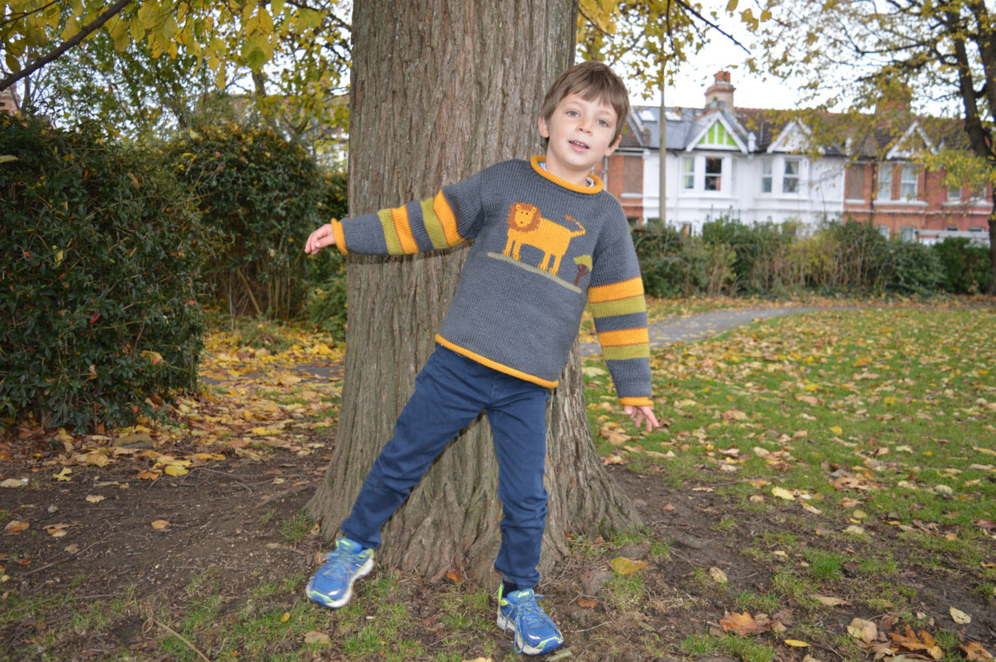 Toddler knit Jumper, Lion motif Sweater, Alpaca Sweater, Knitted boy jumper, Grey lion pullover, Wool boy jumper, Gift for boys