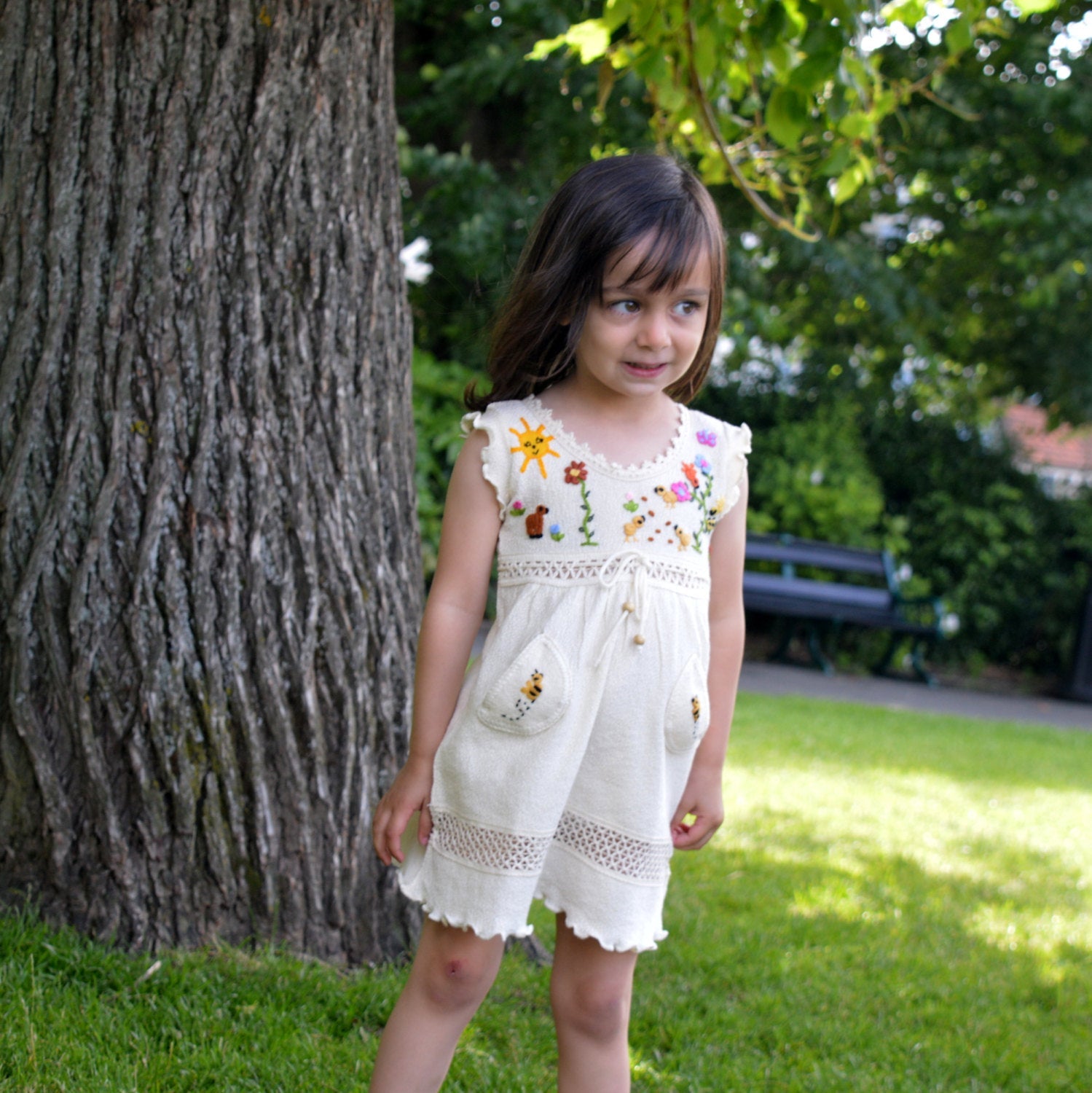 Girls cotton dress, Girl summer dress, Baby summer dress (Hand embroid –  www.