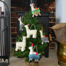 Load image into Gallery viewer, Llama Alpaca Decoration, Hand knitted llama Christmas decorations, Alpaca ornament