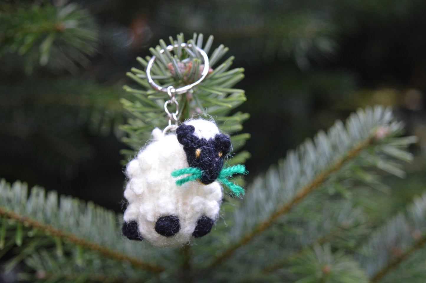 Sheep Keyring, Sheep Keychain, Hand Knitted Sheep, Farm animal