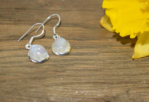 Moonstone silver earrings Oval