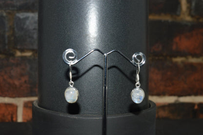 Moonstone silver earrings Oval