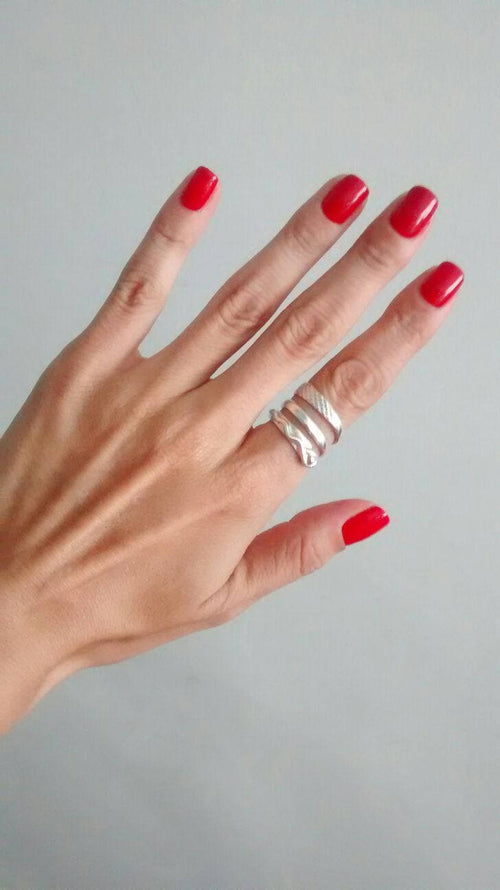 Snake sterling silver ring, Serpent Adjustable Ring, Animal ring, Gift for her,Tribal ring, Boho ring