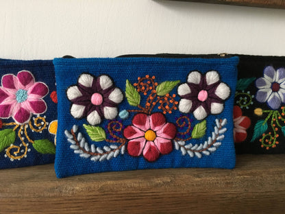 Make up bag, Make up case, Flower bag, Hand embroidered bag, Cosmetic bag, Gift for her, Pencil case, Make up storage, Friend present