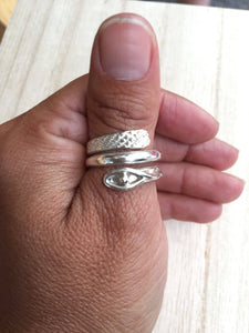 Snake sterling silver ring, Serpent Adjustable Ring, Animal ring, Gift for her,Tribal ring, Boho ring