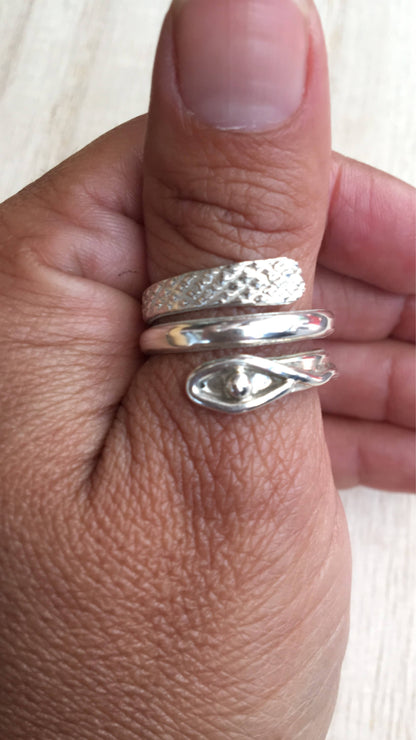 Snake sterling silver ring, Serpent Adjustable Ring, Animal ring, Gift for her,Tribal ring, Boho ring