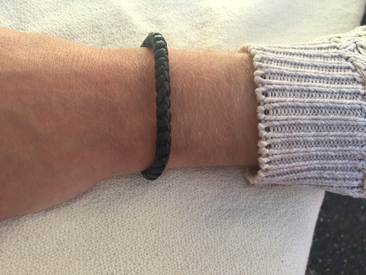 2 Black and 2 Brown Leather Bracelets