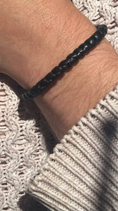 2 Black and 2 Brown Leather Bracelets