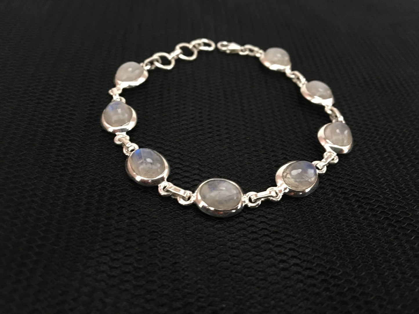 Moonstone sterling silver bracelet Oval
