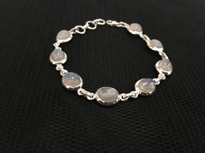 Moonstone sterling silver bracelet Oval