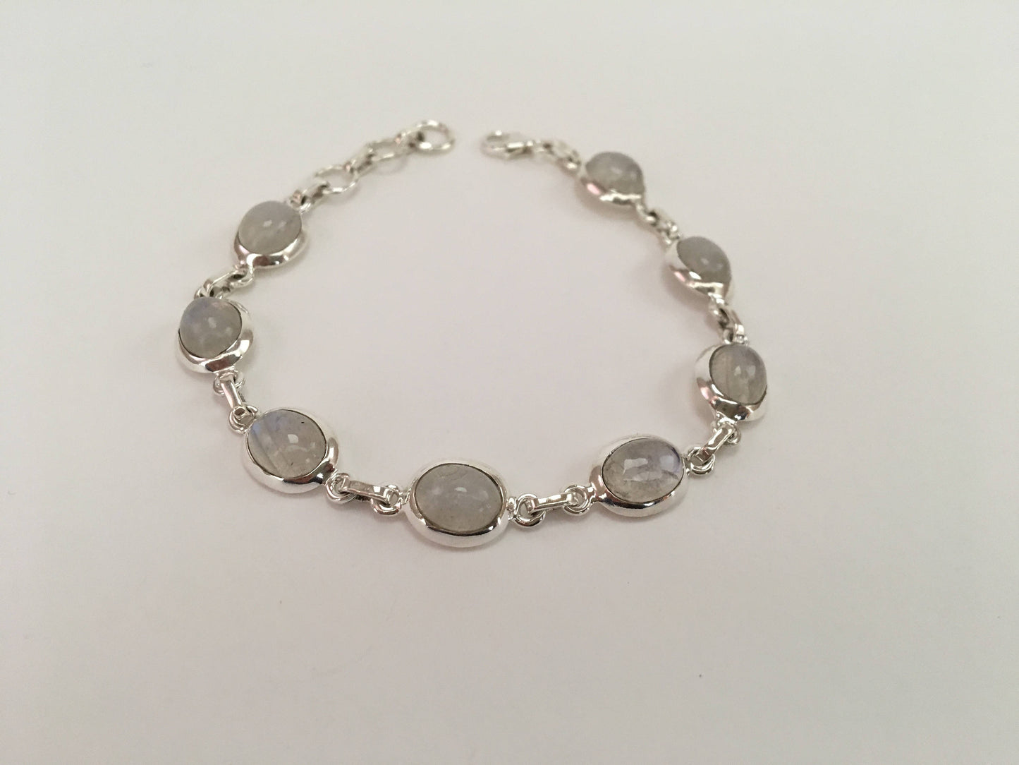 Moonstone sterling silver bracelet Oval