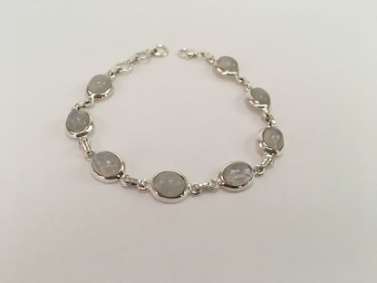 Moonstone sterling silver bracelet Oval