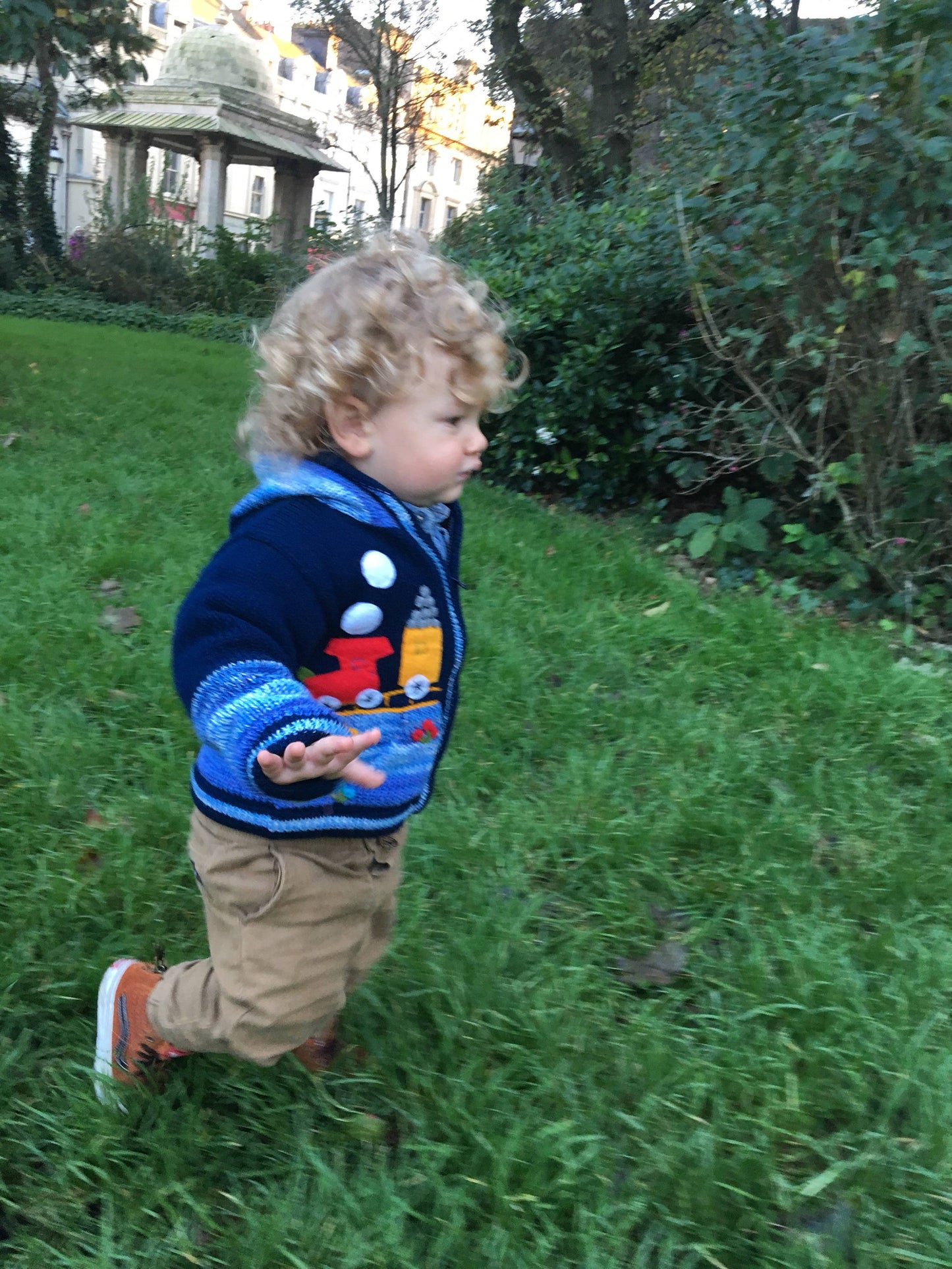 Train sweater boy/baby cardigan, Knitted  cardigan with train motifs,  Toddler pullover