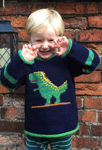 Tyrannosaurus Rex Dinosaur alpaca jumper, Boy Alpaca Jumper Dinosaur motif, Boy Alpaca Jumper Sweater Dinosaur motif,