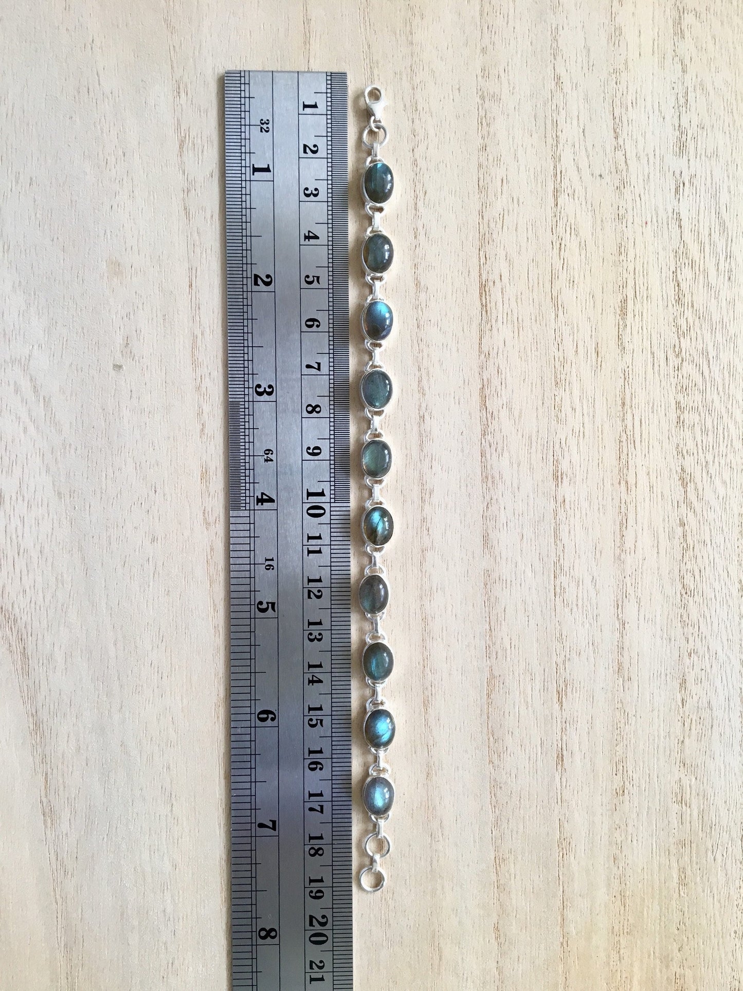 Labradorite sterling silver bracelet Oval