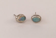 Load image into Gallery viewer, Opal stud silver earrings Oval