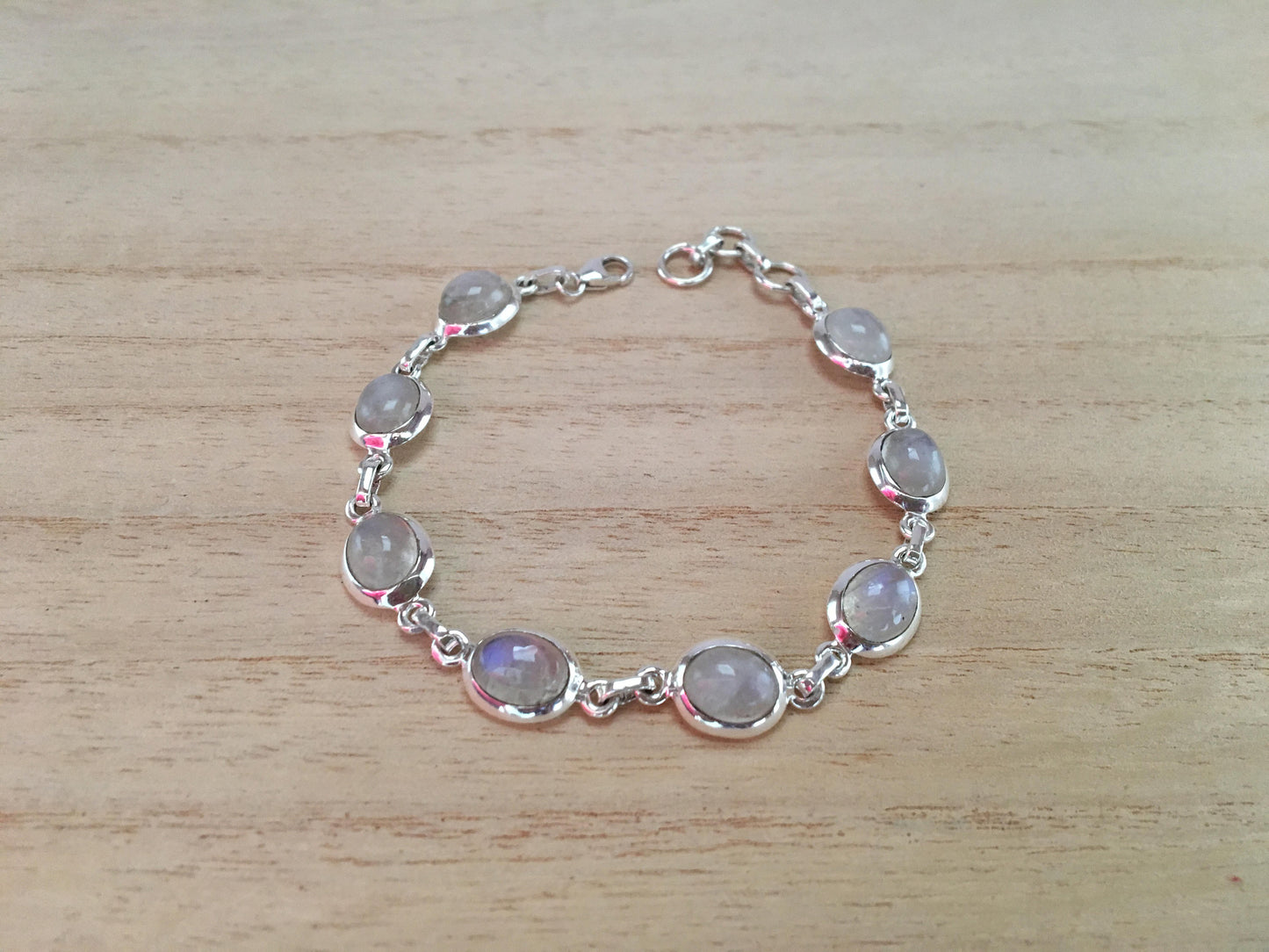 Moonstone sterling silver bracelet Oval