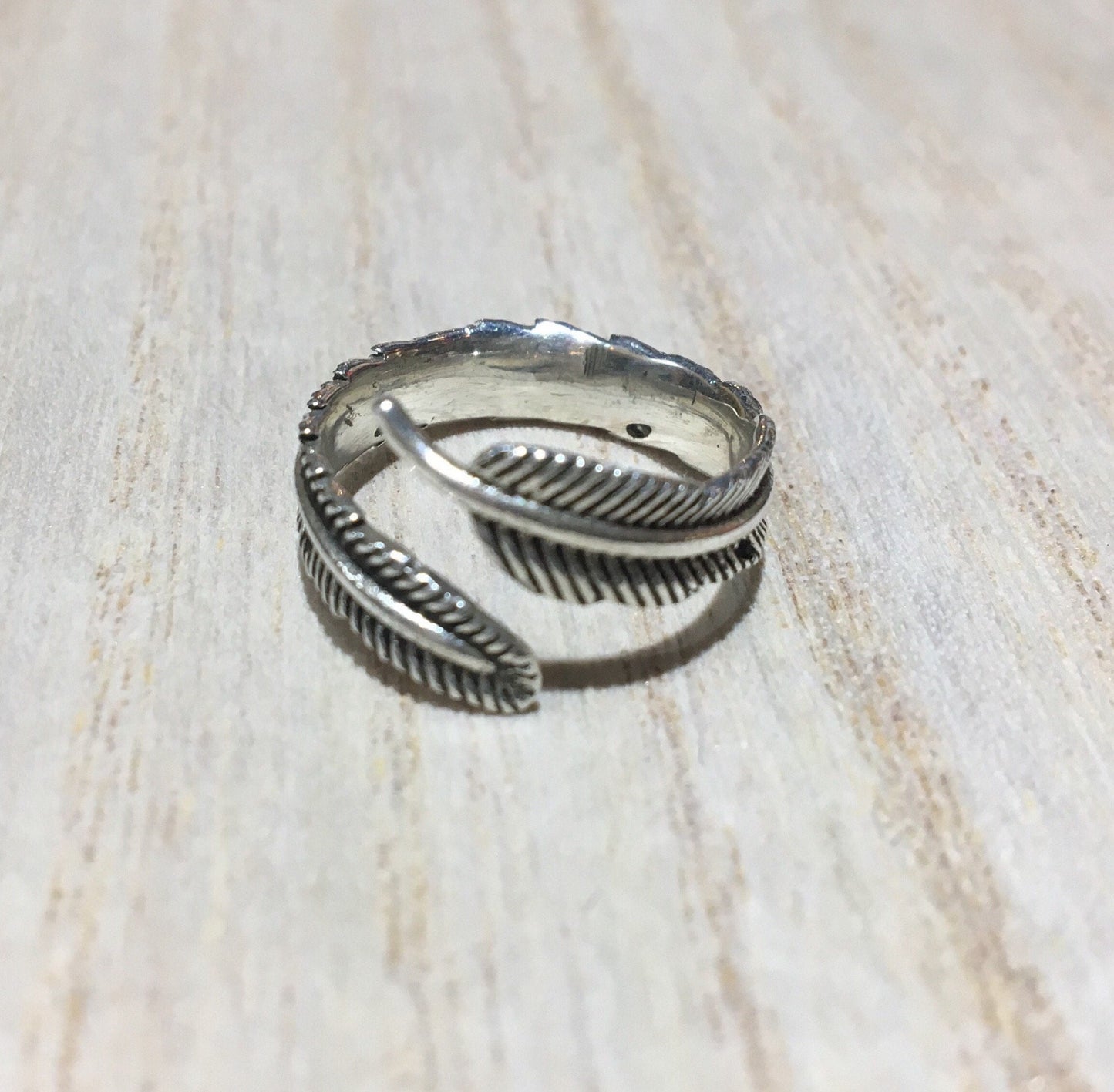 Feather sterling silver ring, Adjustable feather sterling silver ring, Gift for her, Gift for him, Boho silver ring, Thumb silver ring