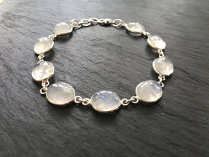 Moonstone sterling silver bracelet Oval