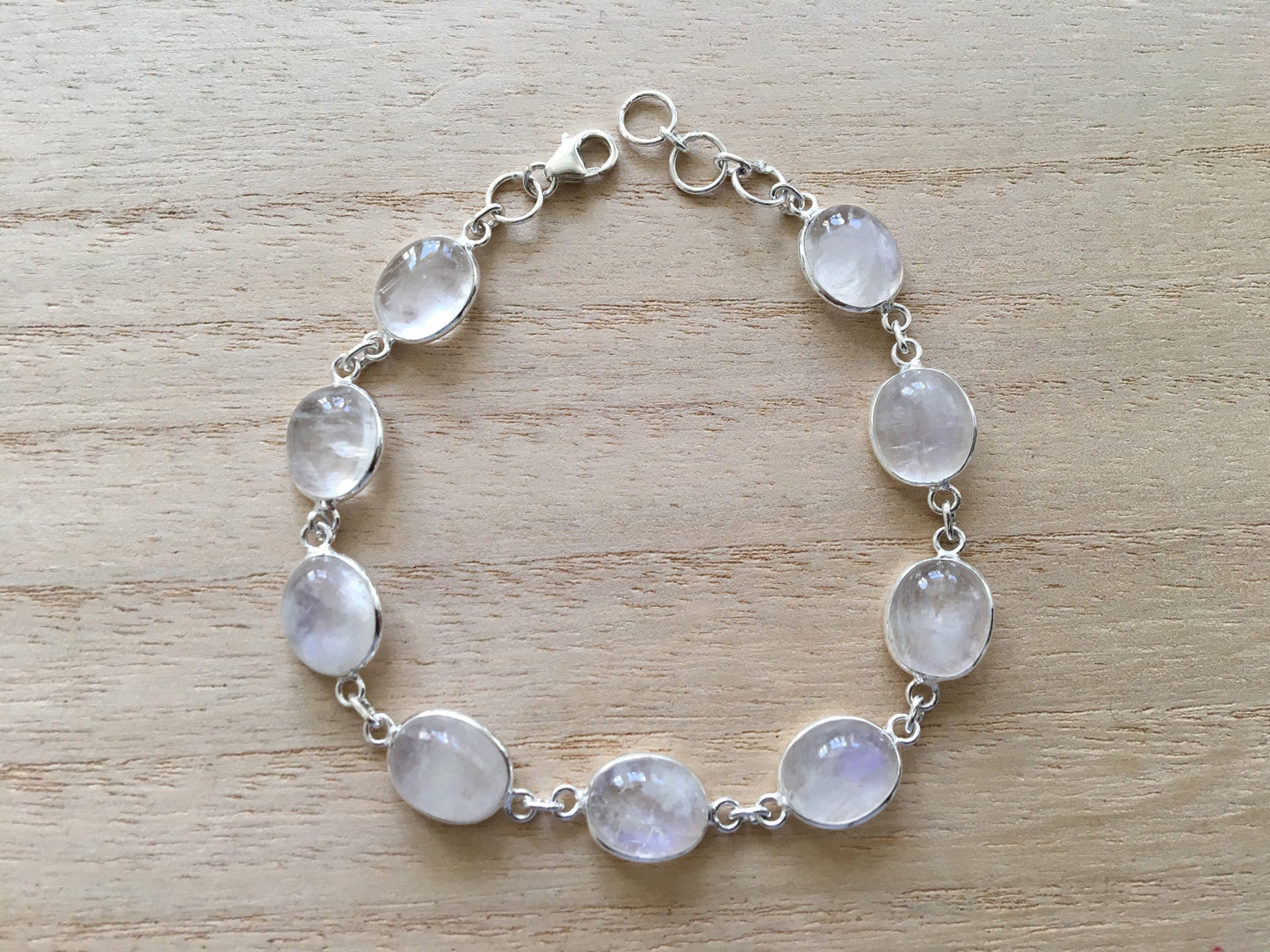 Moonstone sterling silver bracelet Oval