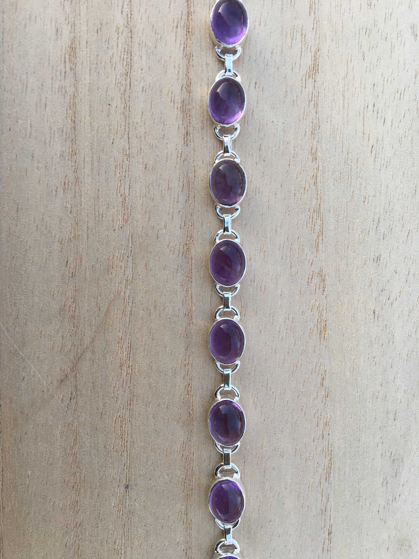 Amethyst Sterling Silver Bracelet Oval