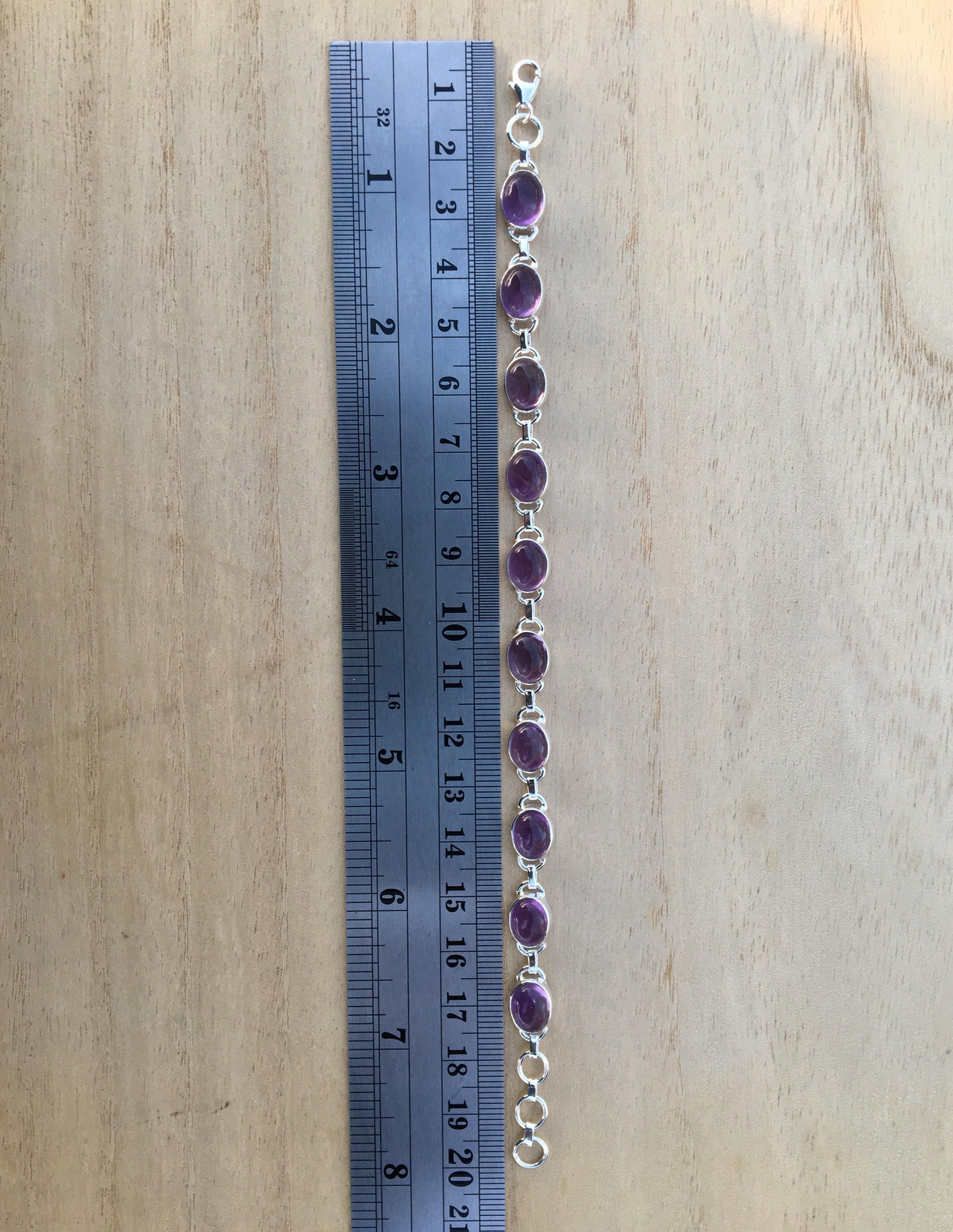 Amethyst Sterling Silver Bracelet Oval
