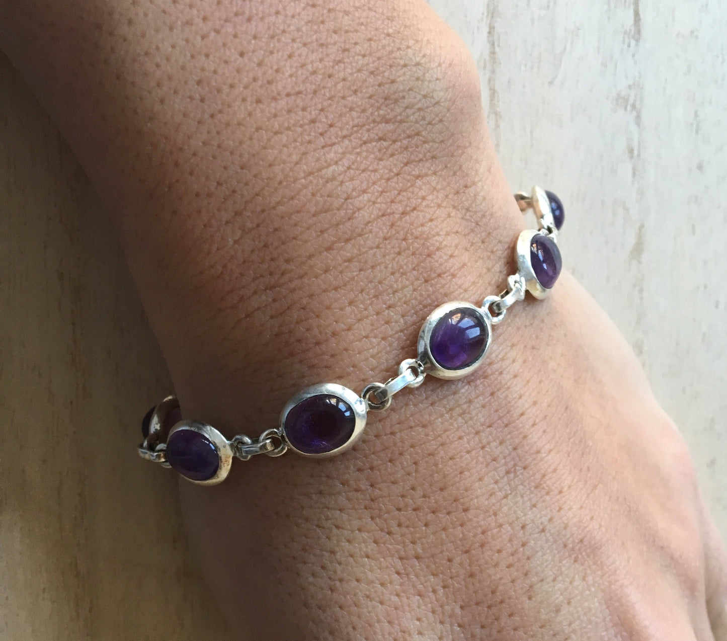 Amethyst Sterling Silver Bracelet
