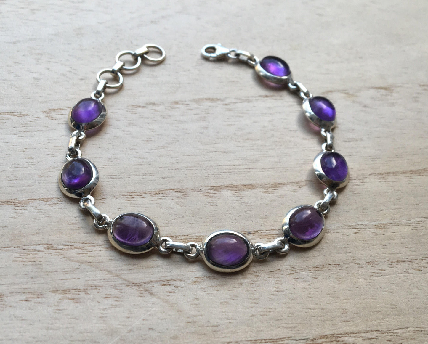 Amethyst Sterling Silver Bracelet