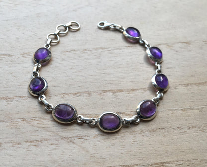 Amethyst Sterling Silver Bracelet