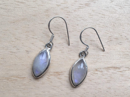 Moonstone silver earrings Almond