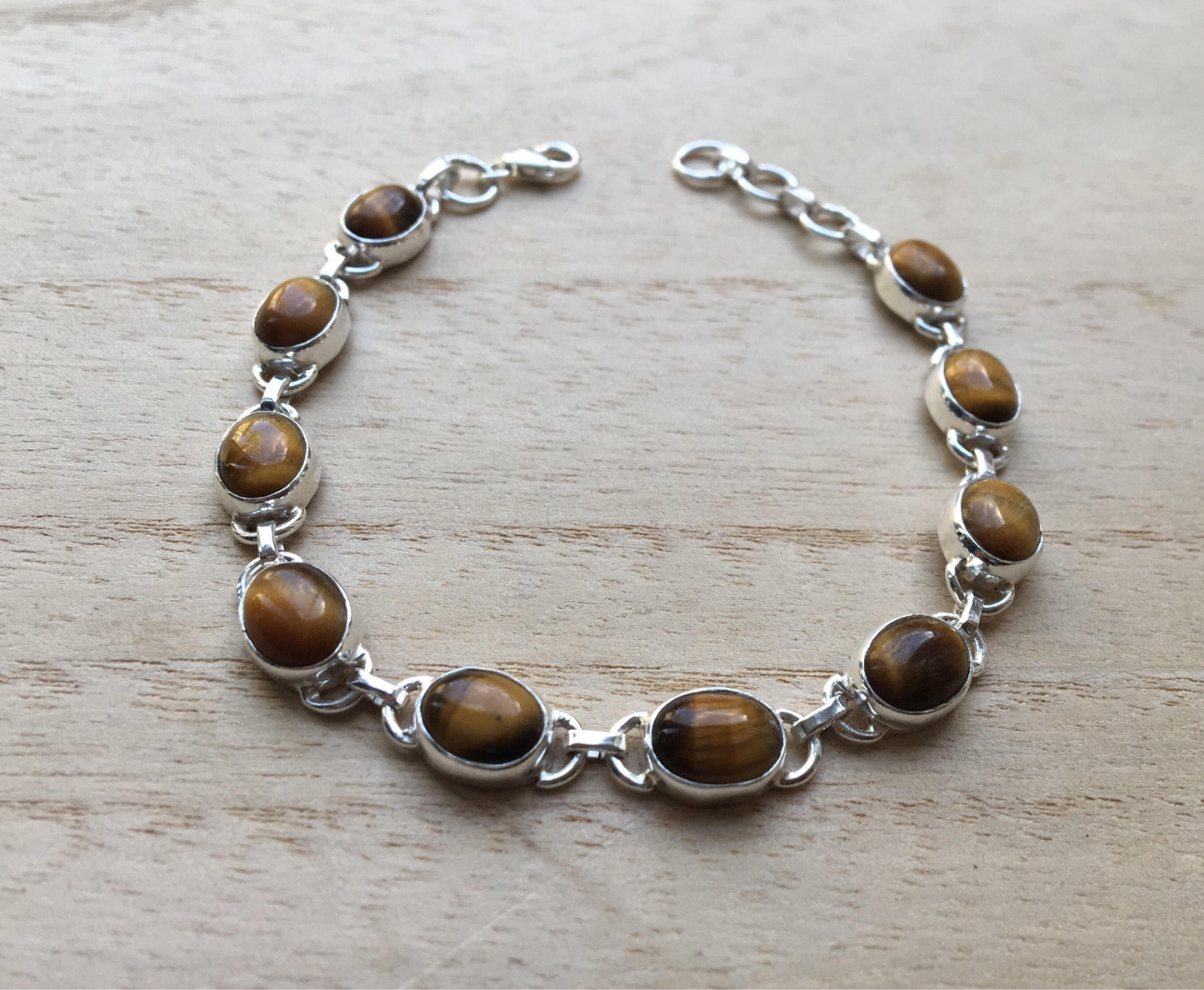 Tigers eye sterling silver bracelet