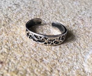 Leaf Midi ring, sterling silver midi ring, flower toe ring, boho midi ring, silver toe ring, adjustable midi and toe ring, pinki silver