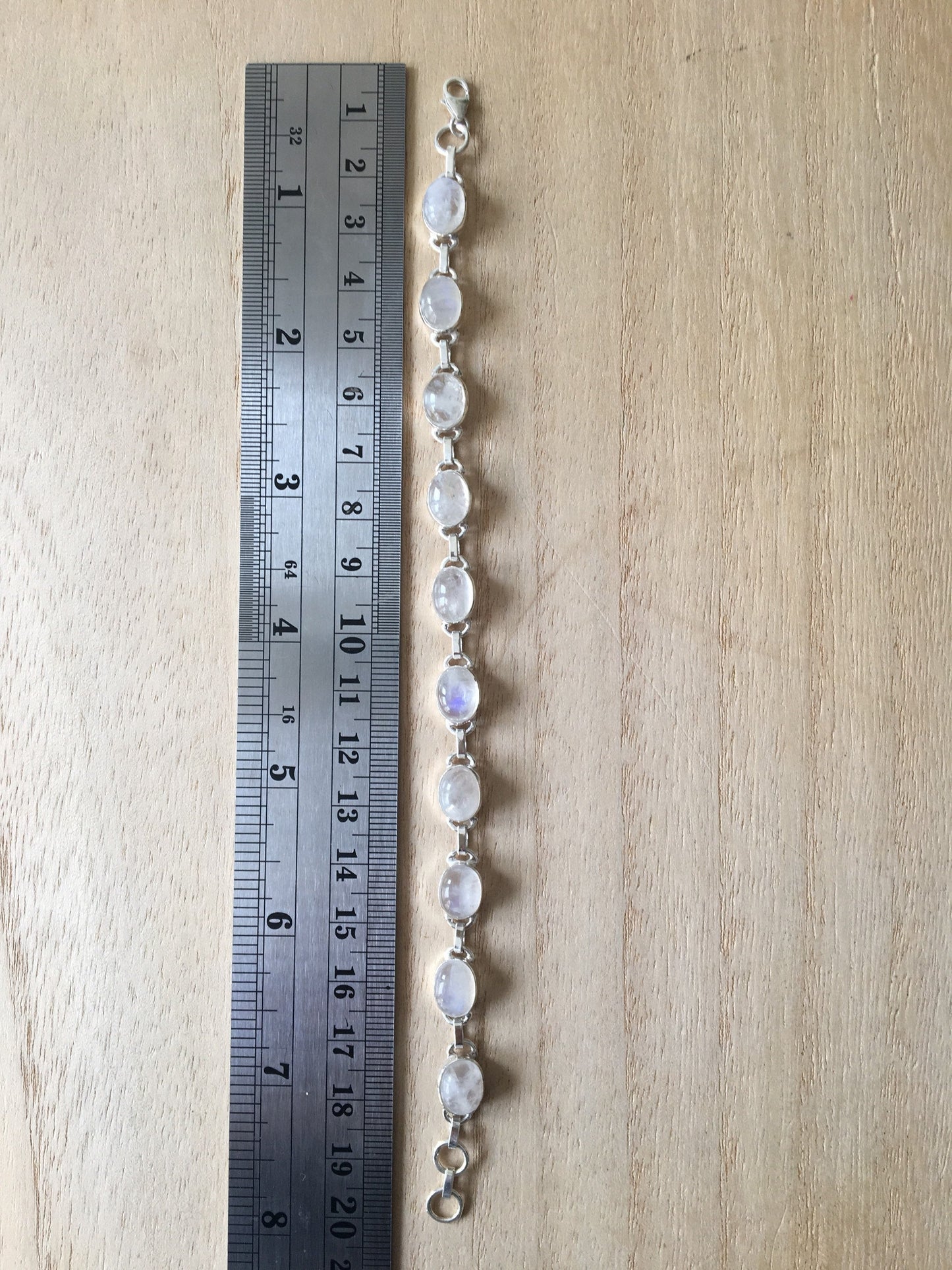 Moonstone sterling silver bracelet Oval