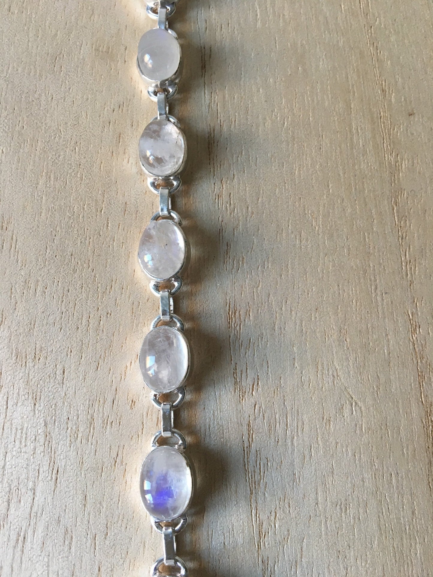 Moonstone sterling silver bracelet Oval