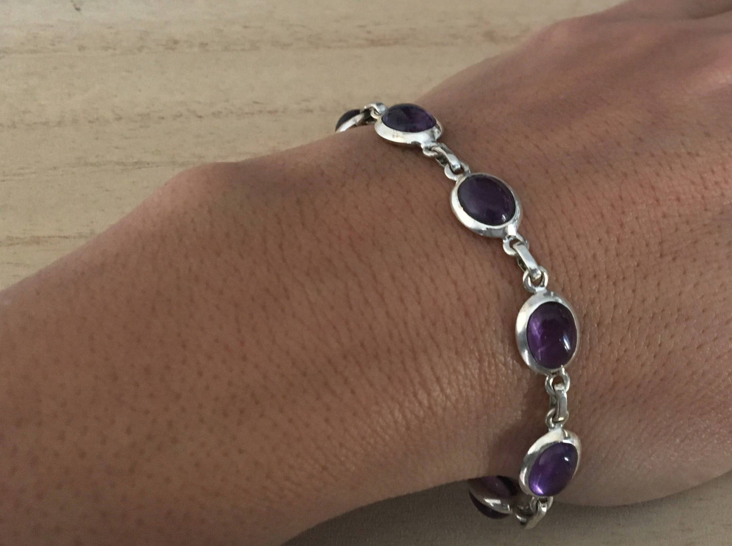 Amethyst Sterling Silver Bracelet