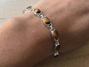 Tigers eye sterling silver bracelet