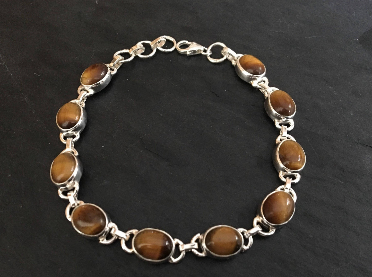 Tigers eye sterling silver bracelet