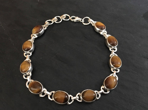 Tigers eye sterling silver bracelet