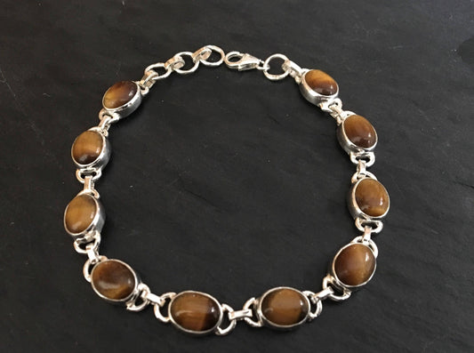 Tigers eye sterling silver bracelet