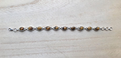 Tigers eye sterling silver bracelet