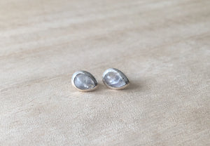 Moonstone stud silver earrings Teardrop