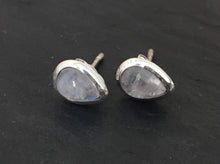 Load image into Gallery viewer, Moonstone stud silver earrings Teardrop