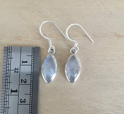 Moonstone silver earrings Almond